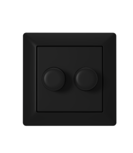ED-10005B Duo-Dimmertaster passend zu GIRA/JUNG/Merten mattschwarz inkl. Zentralplatte und Rahmen