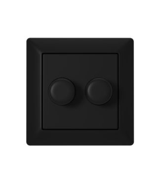 ED-10005B Bouton de gradation en duo assorti à GIRA/JUNG/Merten noir mat, y compris la plaque centrale et le cadre