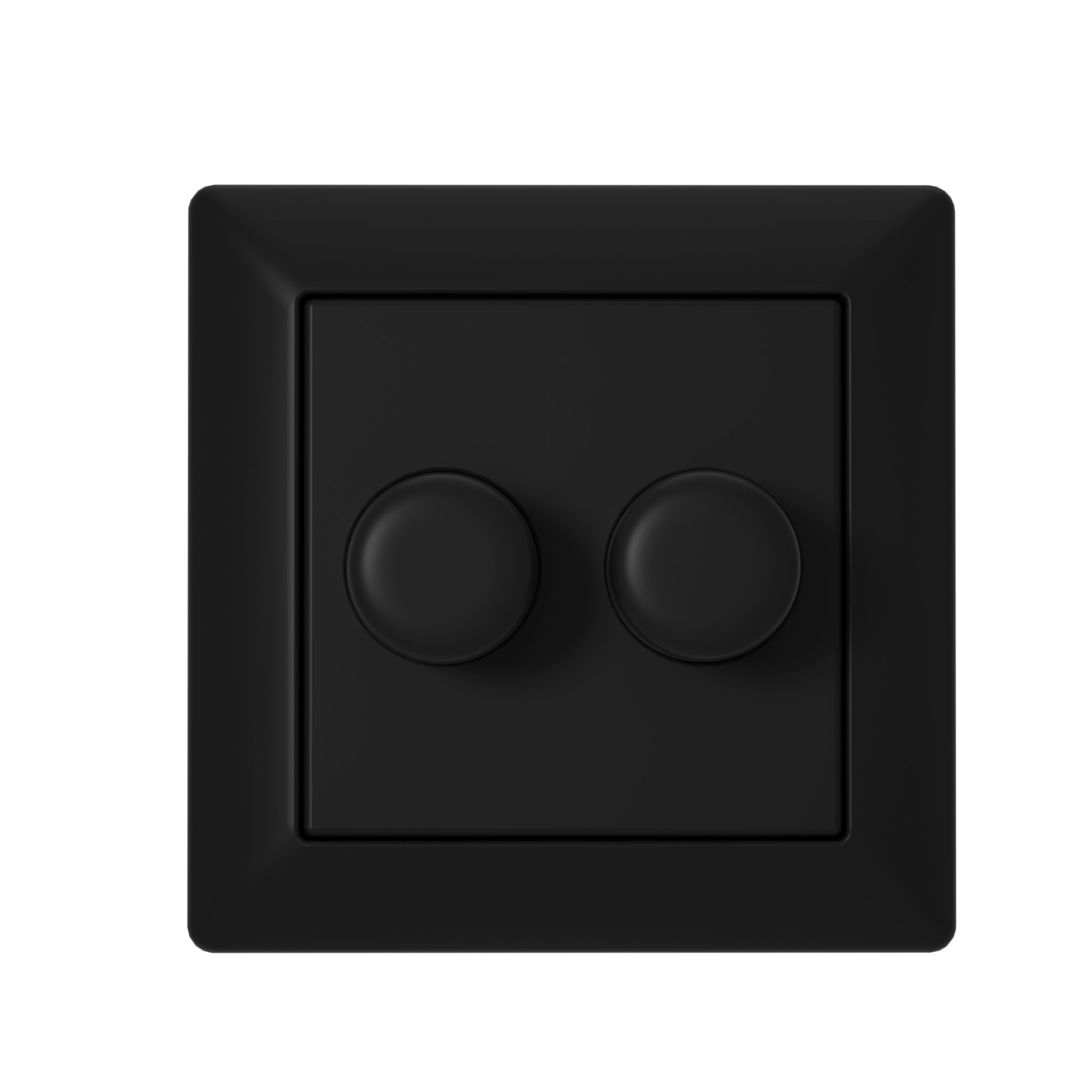 ED-10005B Duo dimmer button matching GIRA/JUNG/Merten matt black incl. central plate and frame