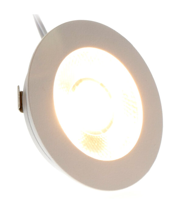 ED-10044 Spot à led pour meubles, petit encastré IP54 blanc chaud, rond, blanc, 55mm