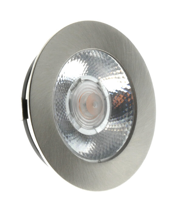 ED-10045 Led meubelspot kleine inbouwdiepte IP54 warm wit, rond, geb. nikkel, 55mm