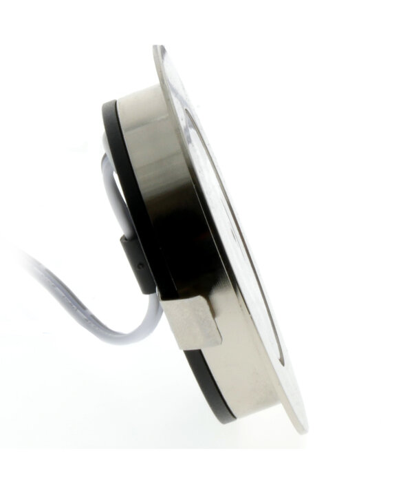 ED-10045 Spot à led pour meubles, petit encastré IP54 blanc chaud, rond, nickel brossé, 55mm