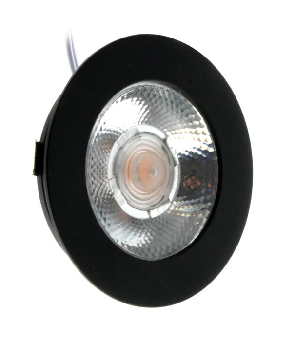 ED-10046 Led meubelspot kleine inbouwdiepte IP54 warm wit, rond, zwart, 55mm