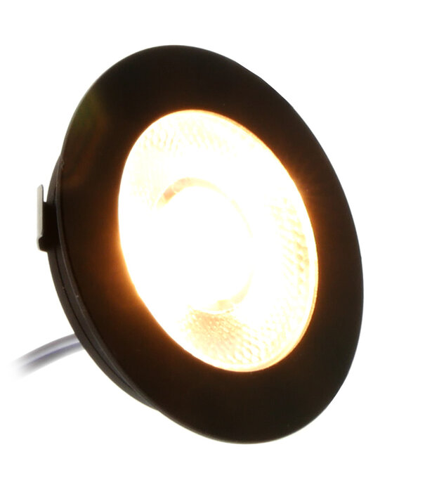 ED-10046 Led furniture spotlight small recessed depth IP54 warm white, round, black, 55mm