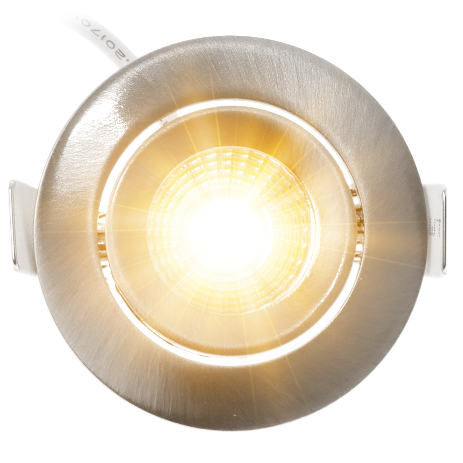 ED-10059 Led recessed spotlight small recessed depth IP54 dim to warm, round, brushed nickel, 55mm