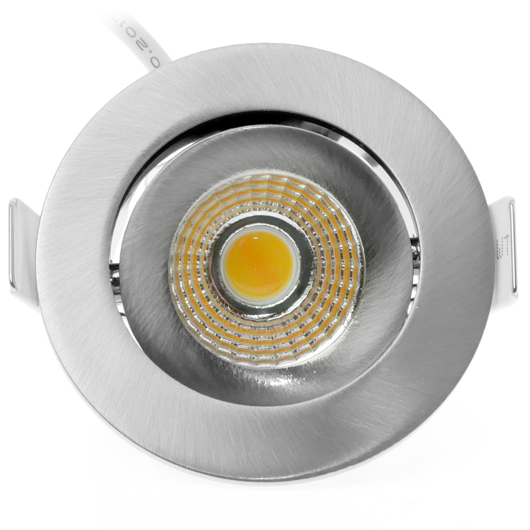 ED-10059 Led-Einbaustrahler kleine Einbautiefe IP54 gedimmt bis warm, rund, Nickel gebürstet, 55mm