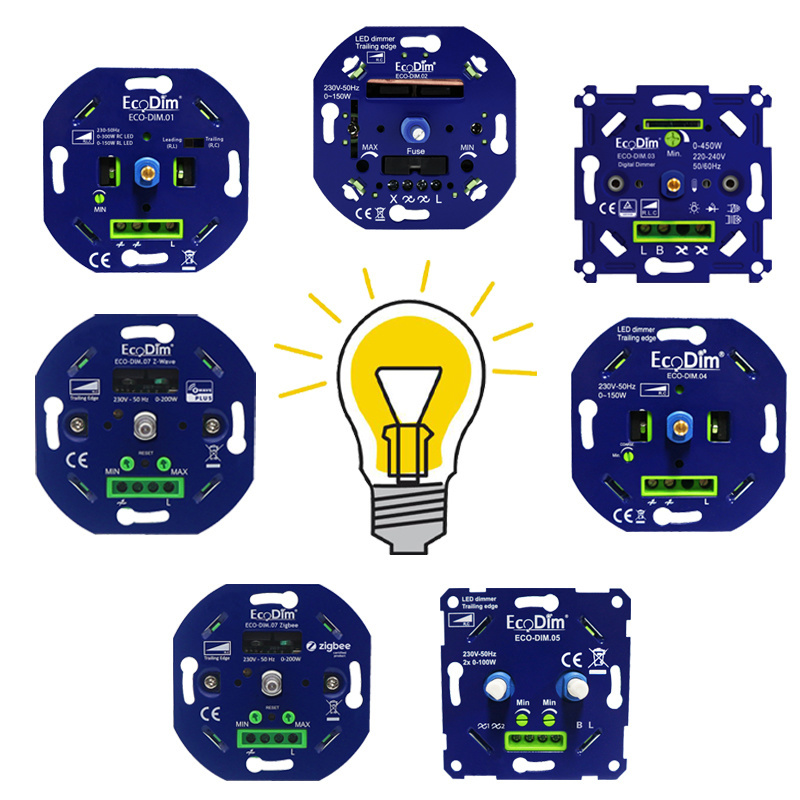 The differences between EcoDim led recessed wall dimmers in a row!