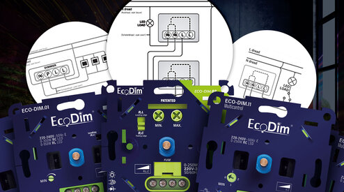 EcoDim dimmer in wisselschakeling aansluiten