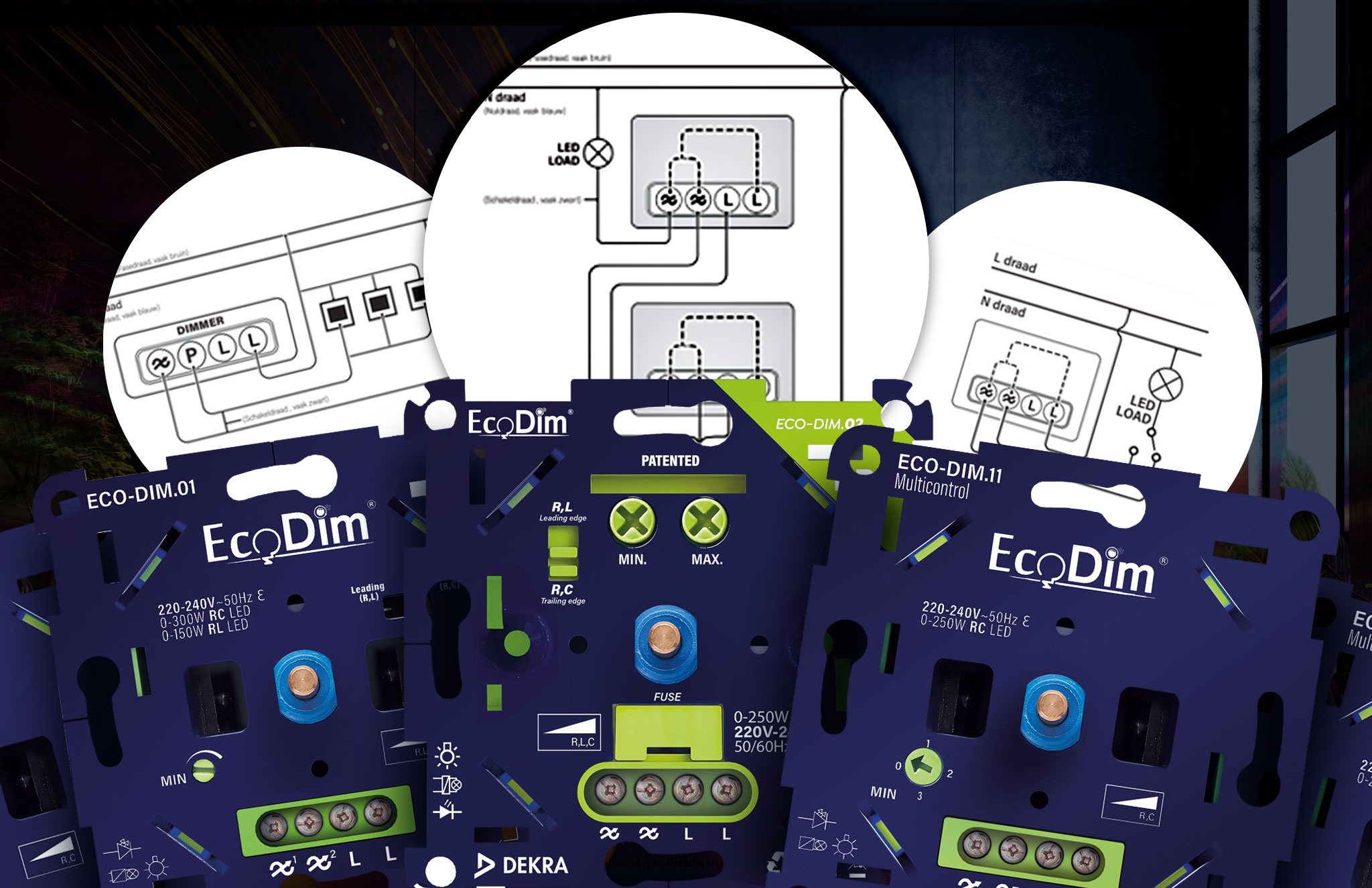 EcoDim dimmer in wisselschakeling aansluiten