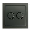 ED-10074 Duo dimmerknop Busch-Jaeger Future Linear mat zwart incl. centraalplaat en raamwerk