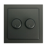 ED-10074 Duo dimmerknop passend in Busch-Jaeger Future Linear mat zwart incl. centraalplaat en raamwerk