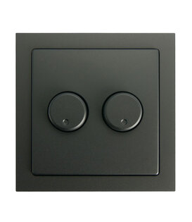 ED-10074 Duo dimmerknop passend in Busch-Jaeger Future Linear mat zwart incl. centraalplaat en raamwerk