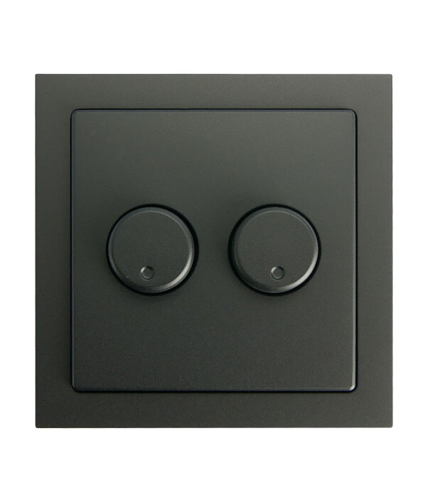 ED-10074 Duo dimmerknop passend in Busch-Jaeger Future Linear mat zwart incl. centraalplaat en raamwerk