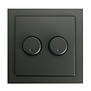 ED-10074 Duo dimmerknop Busch-Jaeger Future Linear mat zwart incl. centraalplaat en raamwerk