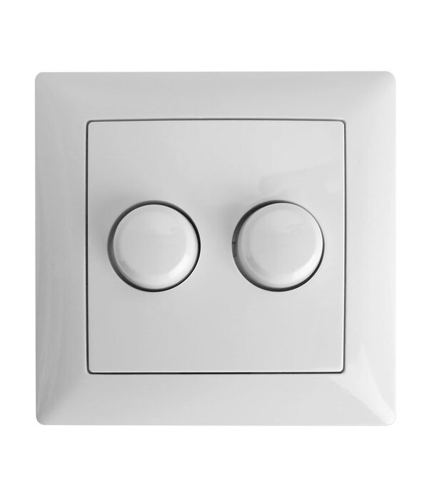 ED-10075 Duo dimmerknop passend in Busch-Jaeger Balance SI incl. centraalplaat en raamwerk