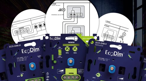 Connecting EcoDim dimmer in two-way switching