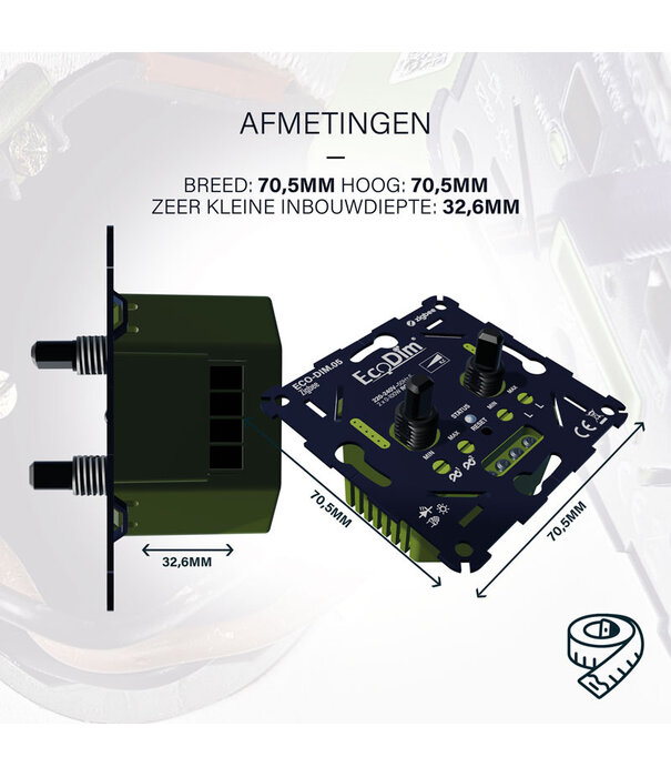 ECO-DIM.05 Zigbee led dimmer duo 2x 0-100W Phasenanschnitt (RC)