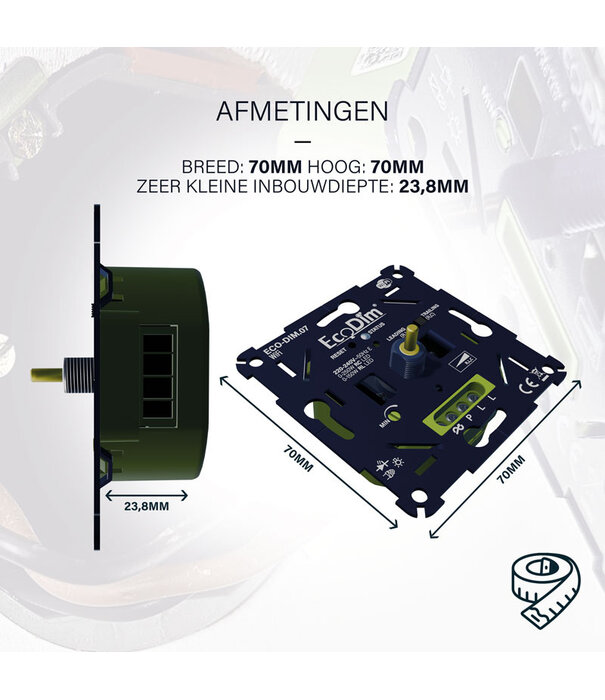 ECO-DIM.07 Led-Dimmer WiFi push/swivel 0-250W