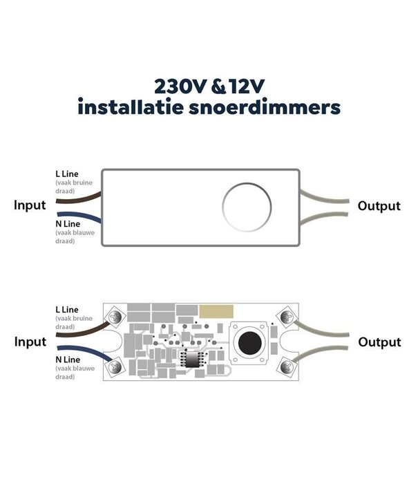 ECO-DIM.08 (W) Led snoerdimmer 0-50W wit