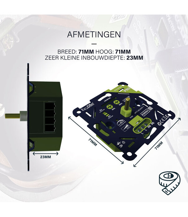 ECO-DIM.02 PRO Led dimmer universeel 0-250W (RLC)