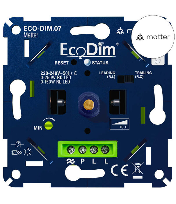 ECO-DIM.07 Led dimmer Matter druk/draai 0-250W RLC
