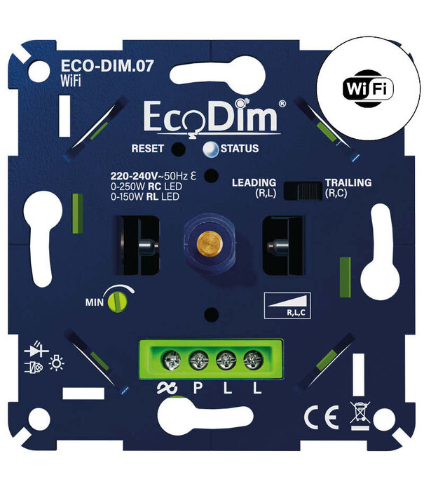 ECO-DIM.07 Led dimmer WiFi druk/draai 0-250W