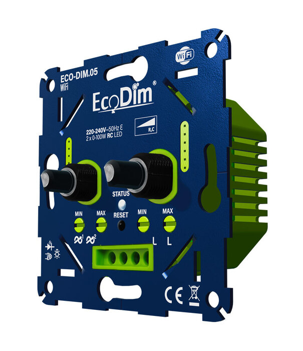 ECO-DIM.05 WiFi led dimmer duo 2x 0-100W Phasenanschnitt (RC)