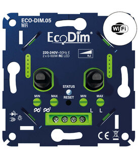 ECO-DIM.05 Gradateur led WiFi duo 2x0-100W coupe phase (RC)