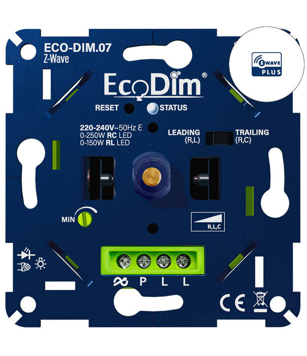 ECO-DIM.07 Led dimmer Z-Wave druk/draai 0-250W (RLC)