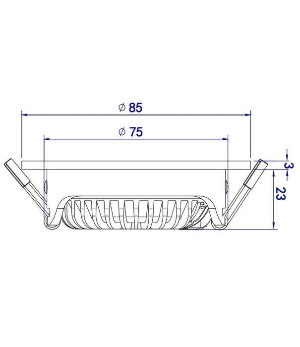 ED-10023 Led-Einbaustrahler kleine Einbautiefe IP54 gedimmt bis warm, rund, schwarz, 75mm