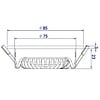ED-10025 Led inbouwspot kleine inbouwdiepte IP54 dim to warm, vierkant, wit, 75mm