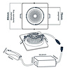 ED-10027 Led inbouwspot kleine inbouwdiepte IP54 dim to warm, vierkant, geb. nikkel, 75mm