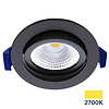ED-10029 Led inbouwspot kleine inbouwdiepte IP54 warm wit, rond, zwart, 75mm