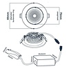 ED-10030 Led inbouwspot kleine inbouwdiepte IP54 warm wit, rond, geb. nikkel, 75mm