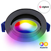 ED-10080 Spot encastré à LED gradable Zigbee noir, RGBWW, faible profondeur d'encastrement, IP54
