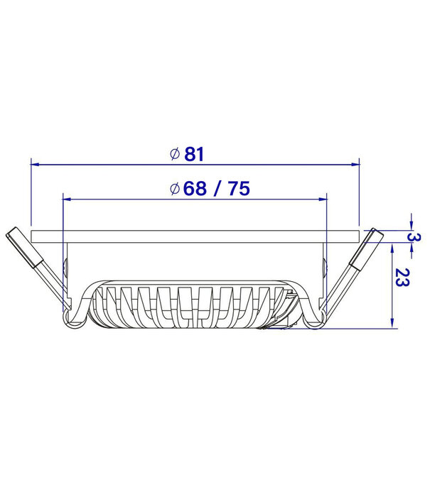ED-10081 Led recessed spotlight small recessed depth IP65, CCT 2700K/3000K/4000K round, white, 68mm