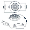 ED-10081 Led inbouwspot kleine inbouwdiepte IP65, CCT 2700K/3000K/4000K rond, wit, 68mm