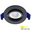 ED-10082 Led inbouwspot kleine inbouwdiepte IP65, CCT 2700K/3000K/4000K rond, zwart, 68mm