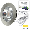ED-10045 Spot à led pour meubles, petit encastré IP54 blanc chaud, rond, nickel brossé, 55mm