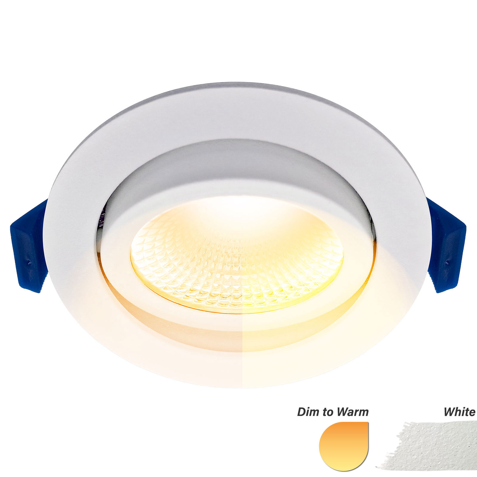 ED-10022 Led inbouwspot kleine inbouwdiepte IP54 dim to warm, rond, wit, 75mm