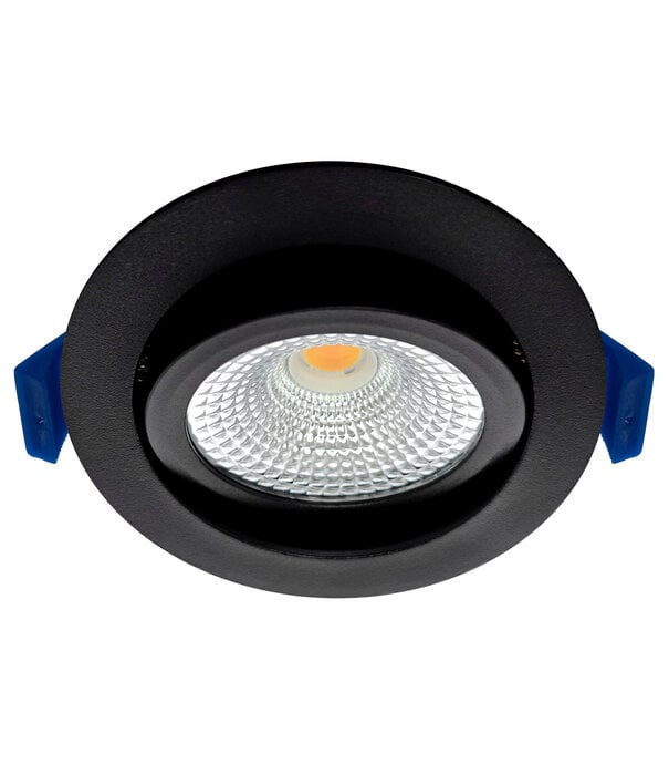 ED-10023 Led inbouwspot kleine inbouwdiepte IP54 dim to warm, rond, zwart, 75mm