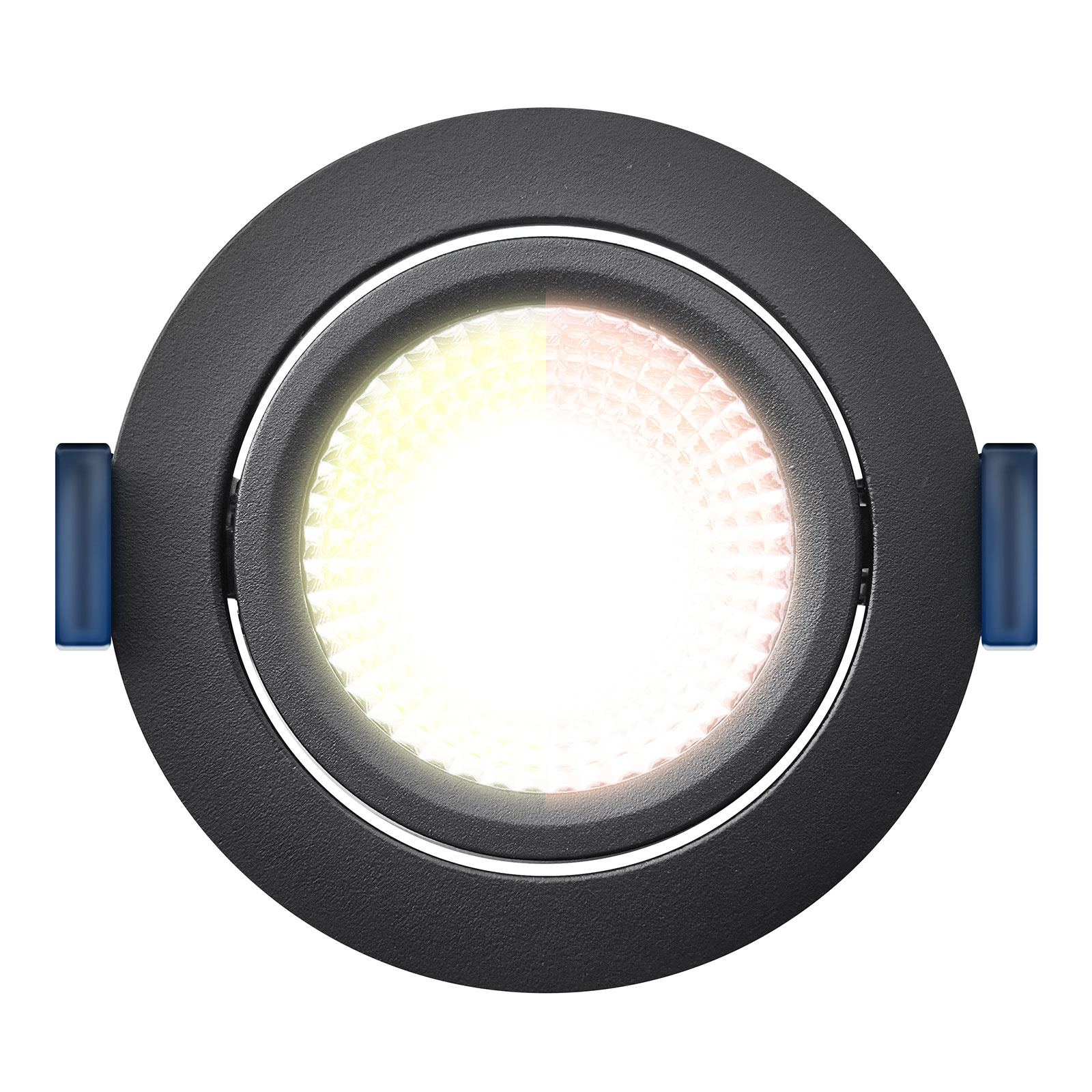 ED-10023 Led inbouwspot kleine inbouwdiepte IP54 dim to warm, rond, zwart, 75mm
