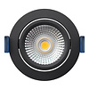 ED-10023 Led recessed spotlight small recessed depth IP54 dim to warm, round, black, 75mm