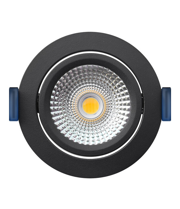 ED-10023 Led-Einbaustrahler kleine Einbautiefe IP54 gedimmt bis warm, rund, schwarz, 75mm