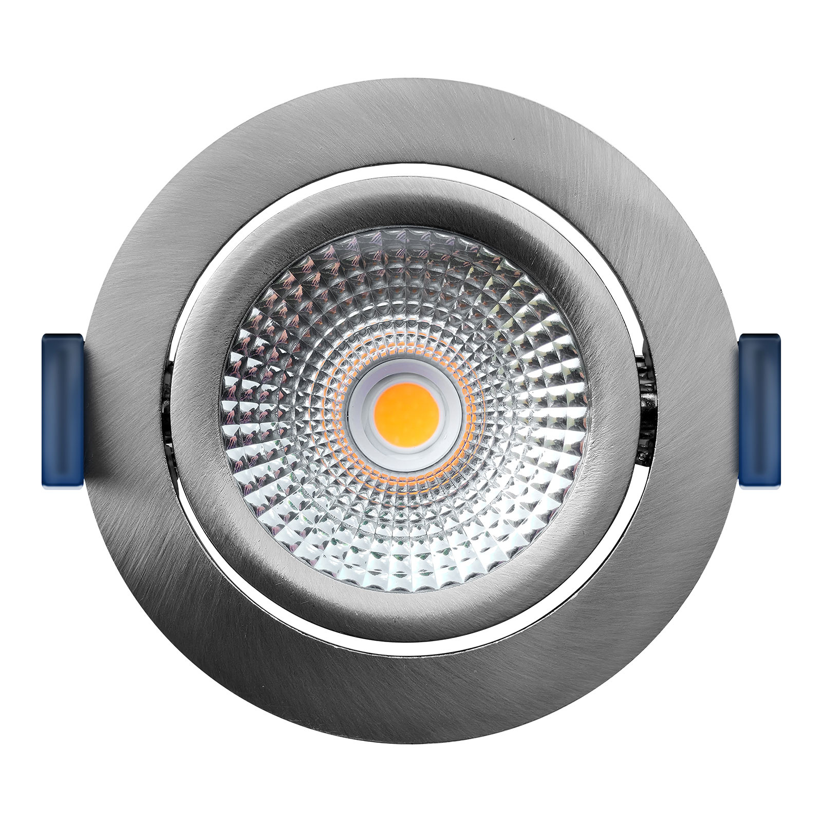 ED-10024 Led recessed spotlight small recessed depth IP54 dim to warm, round, brushed nickel, 75mm