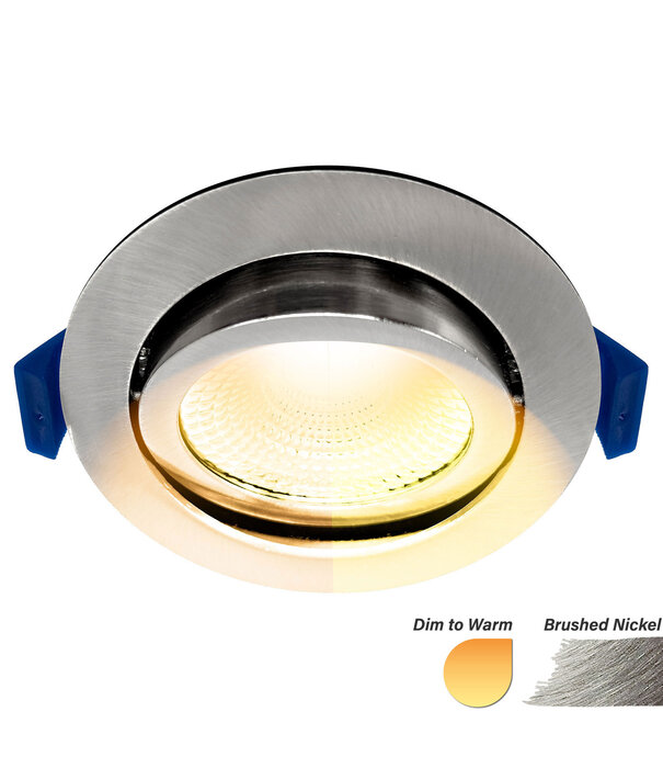ED-10024 Spot à Led encastré petit profondeur IP54 dim to warm, rond, nickel brossé, 75mm
