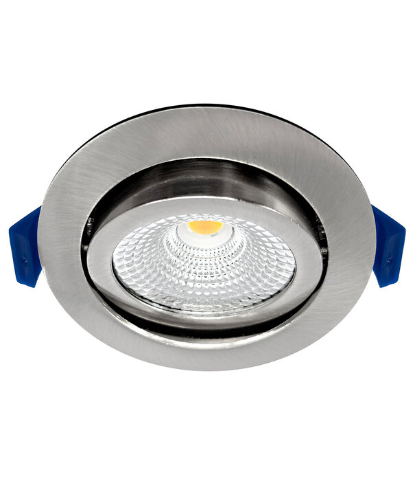 ED-10024 Spot à Led encastré petit profondeur IP54 dim to warm, rond, nickel brossé, 75mm