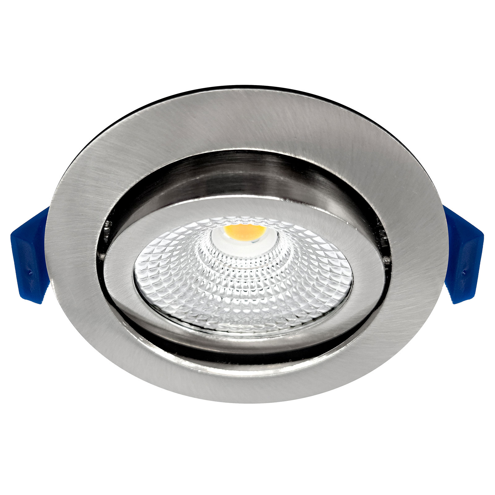 ED-10024 Led recessed spotlight small recessed depth IP54 dim to warm, round, brushed nickel, 75mm