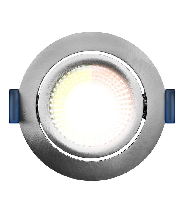 ED-10024 Spot à Led encastré petit profondeur IP54 dim to warm, rond, nickel brossé, 75mm
