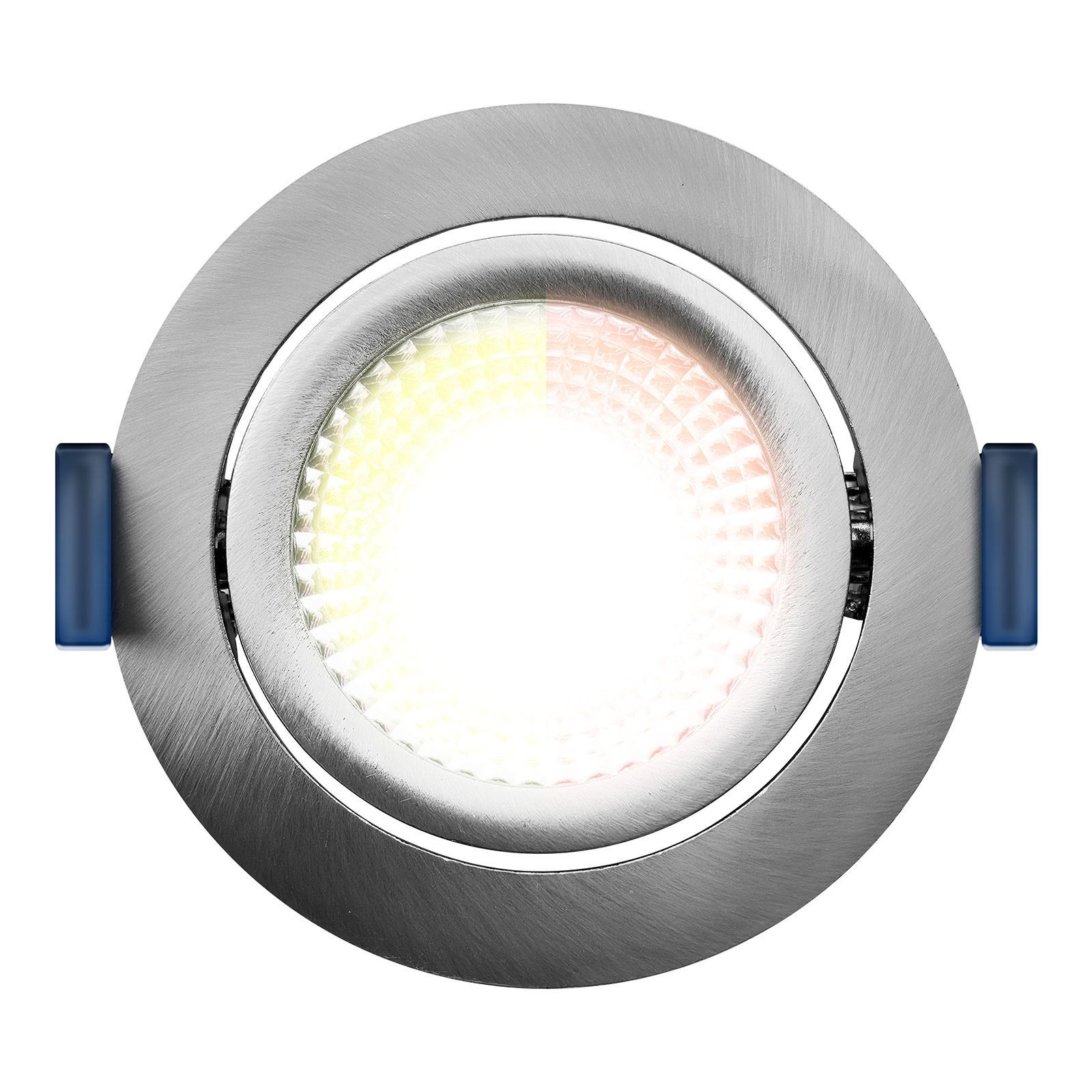 ED-10024 Led recessed spotlight small recessed depth IP54 dim to warm, round, brushed nickel, 75mm